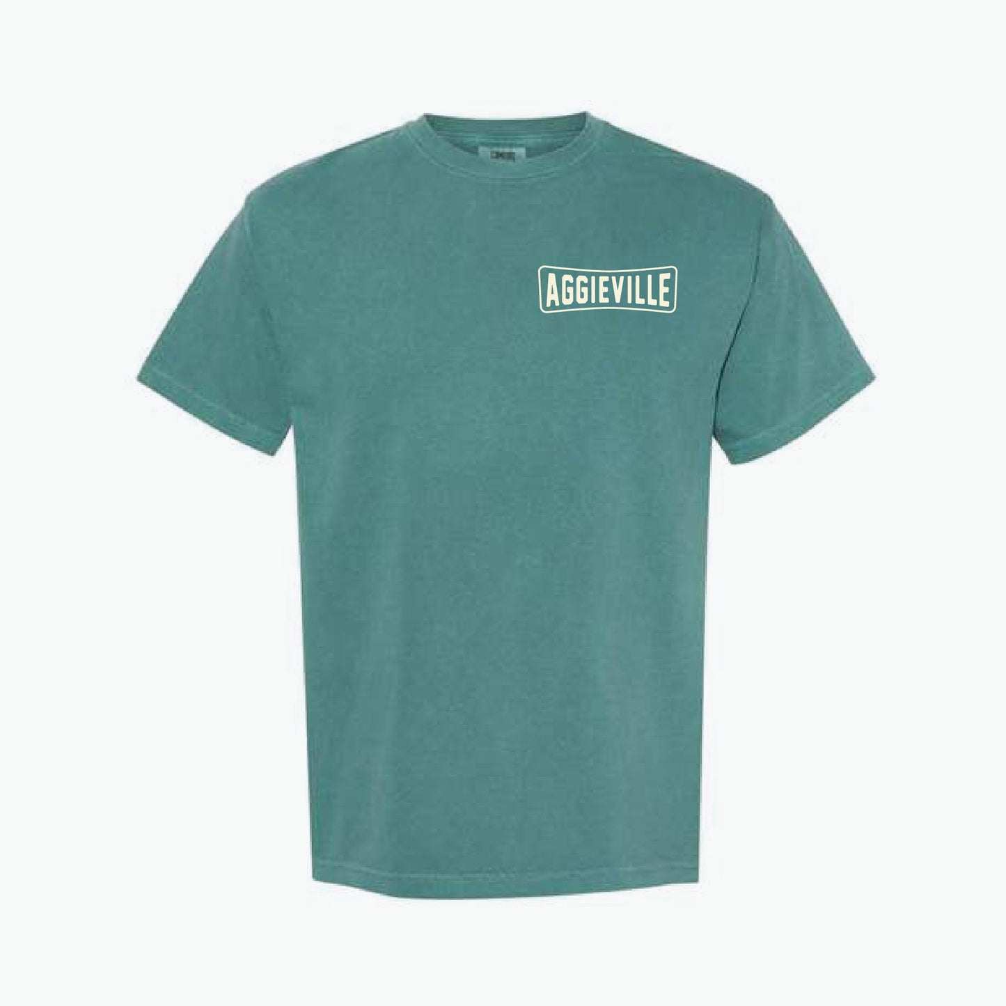 Aggieville Roadside Retro Emerald Tee
