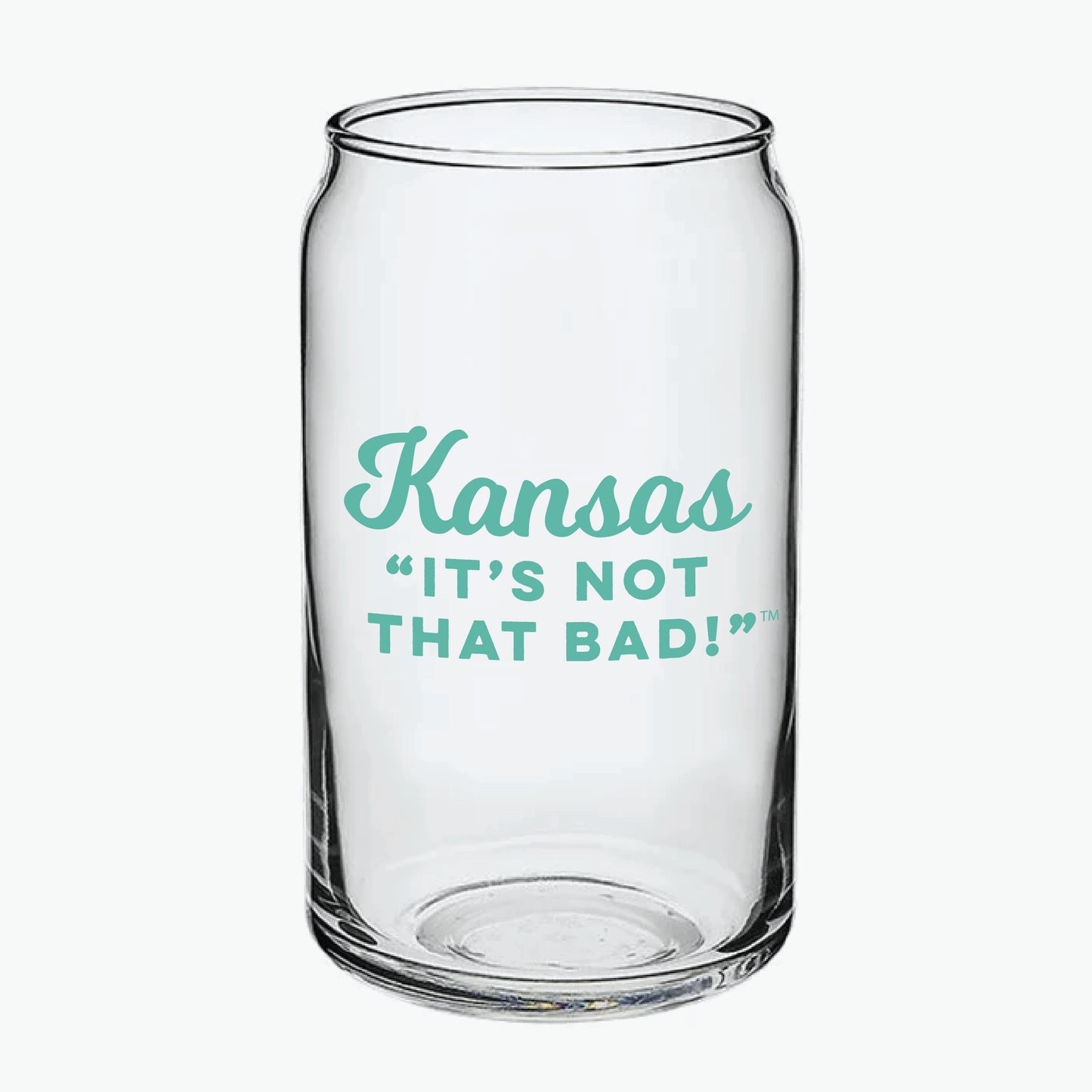 Kansas "It's Not That Bad" Green Can Glass