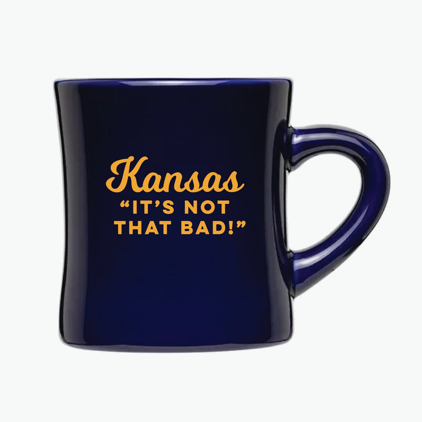 Kansas "It's Not That Bad!" Navy Diner Mug