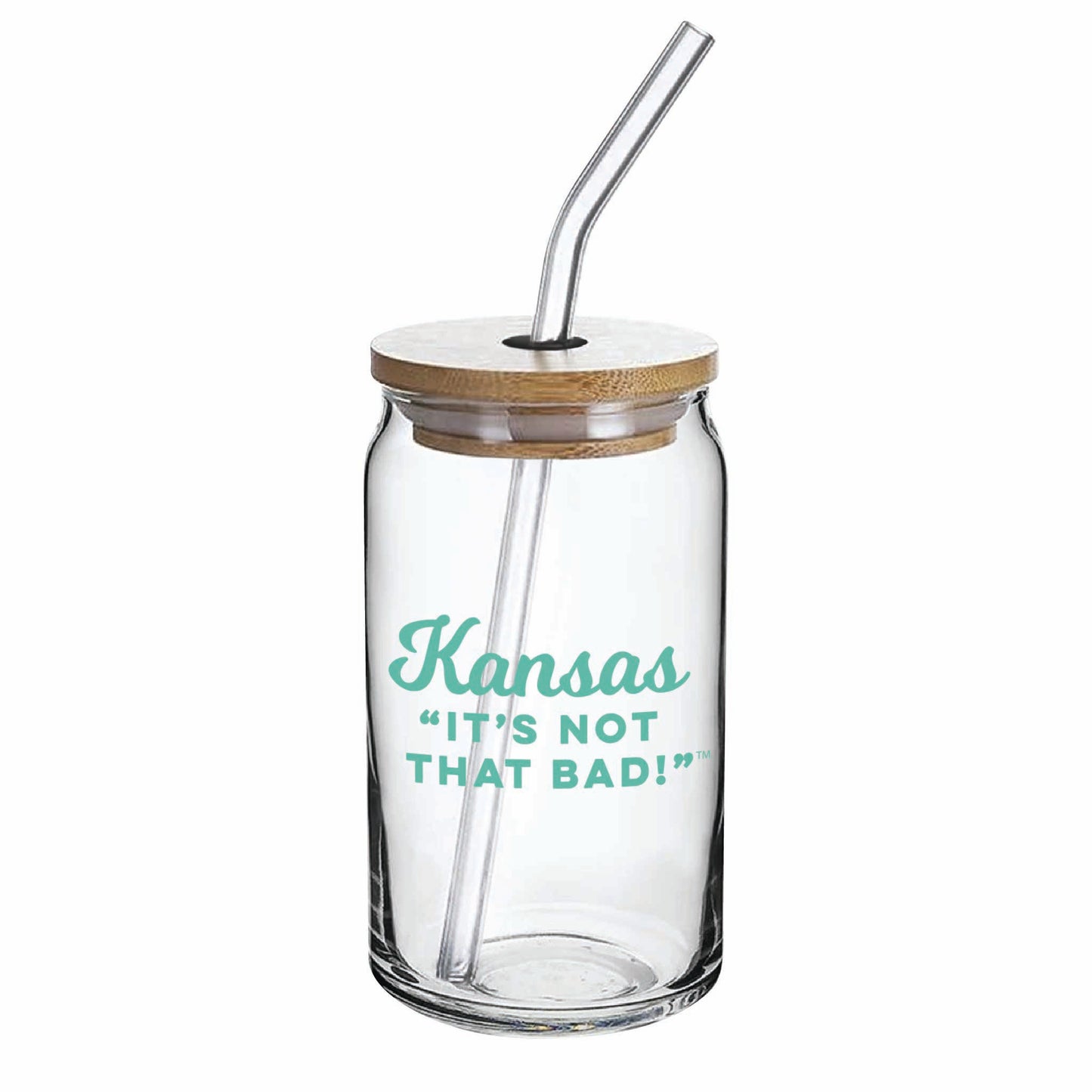 Kansas "It's Not That Bad" Green Can Glass