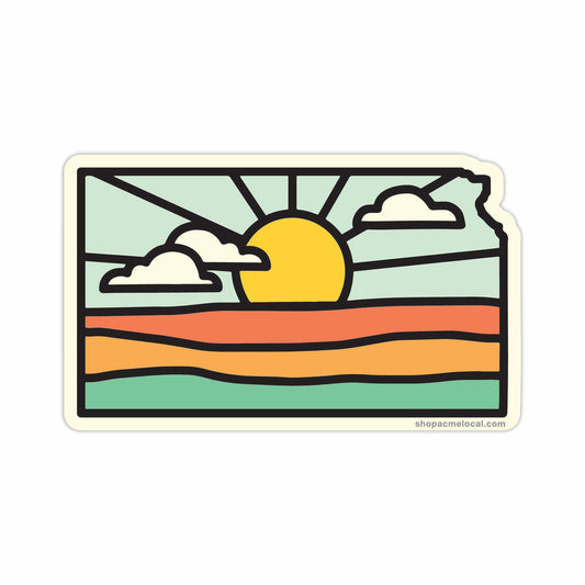 Kansas Geo Sunrise Sticker