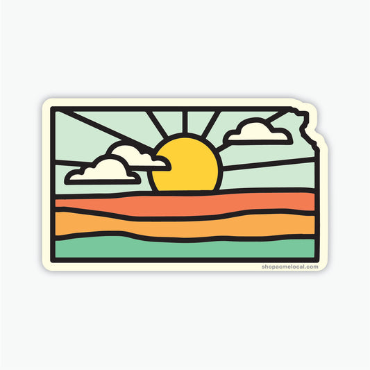 Kansas Geo Sunrise Sticker