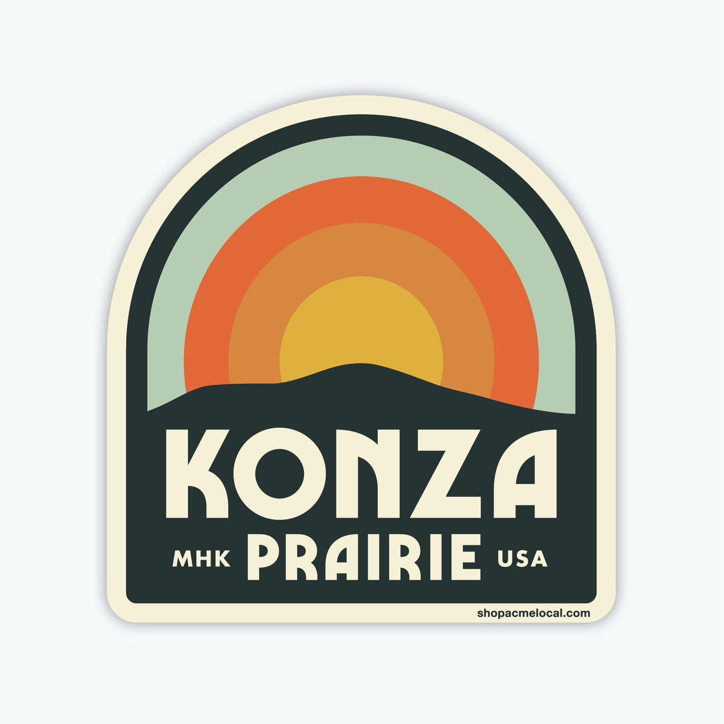 Konza Prairie Pastel Badge Sticker