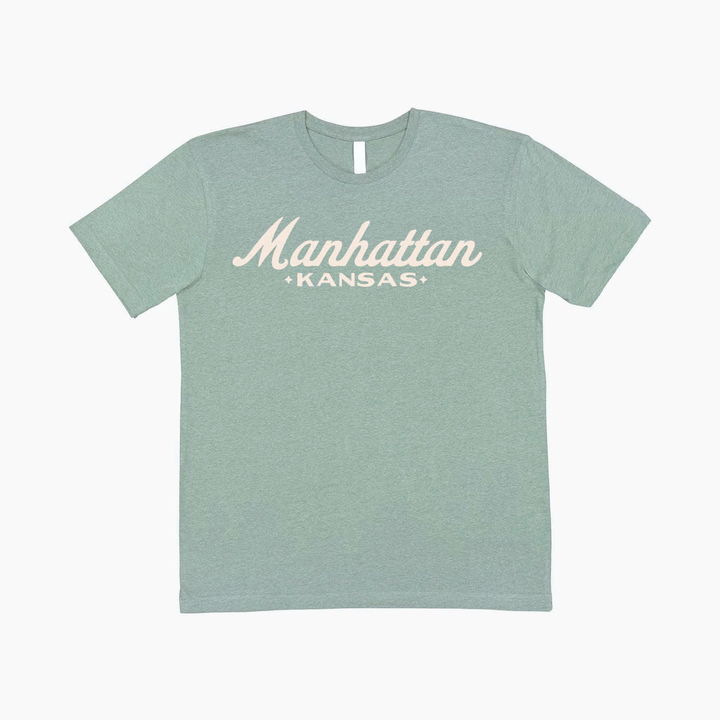 Manhattan Starlight Script Dusty Blue Tee