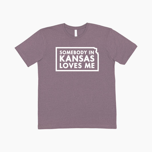 Somebody in Kansas Loves Me Purple Tee