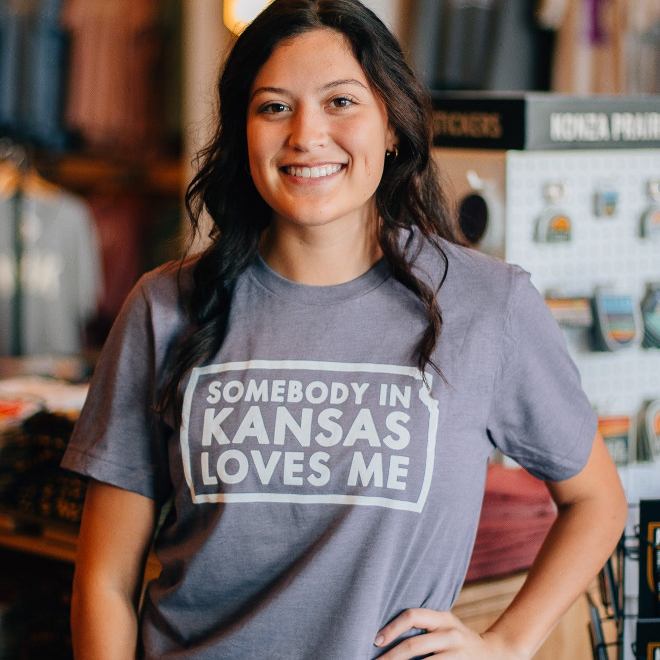 Somebody in Kansas Loves Me Purple Tee