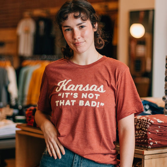 Kansas "It's Not That Bad!" Clay/Cream Tee