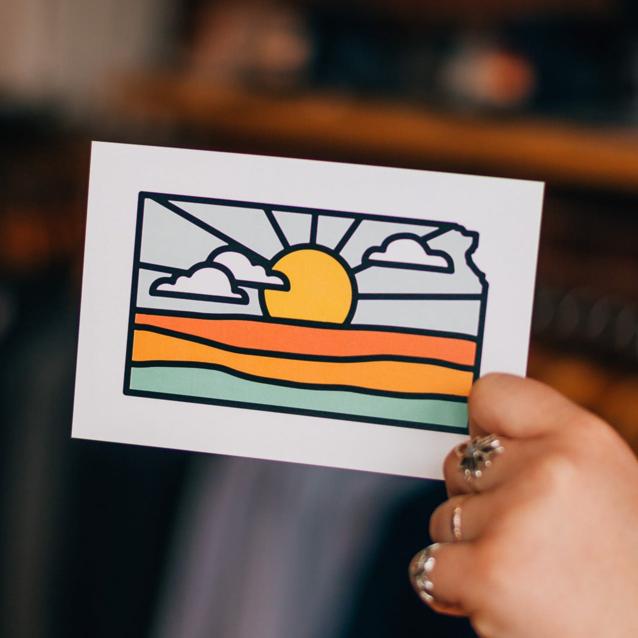 Kansas Geo Sunrise Postcard