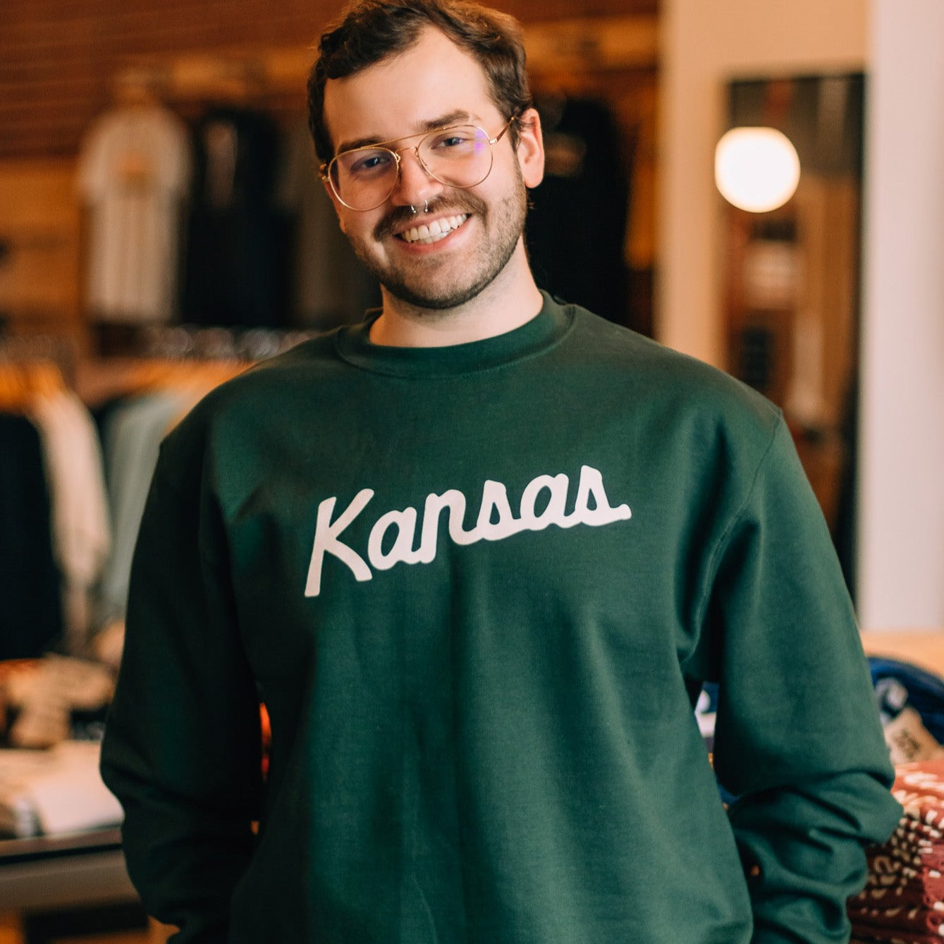 Kansas Script Crewneck Sweatshirt