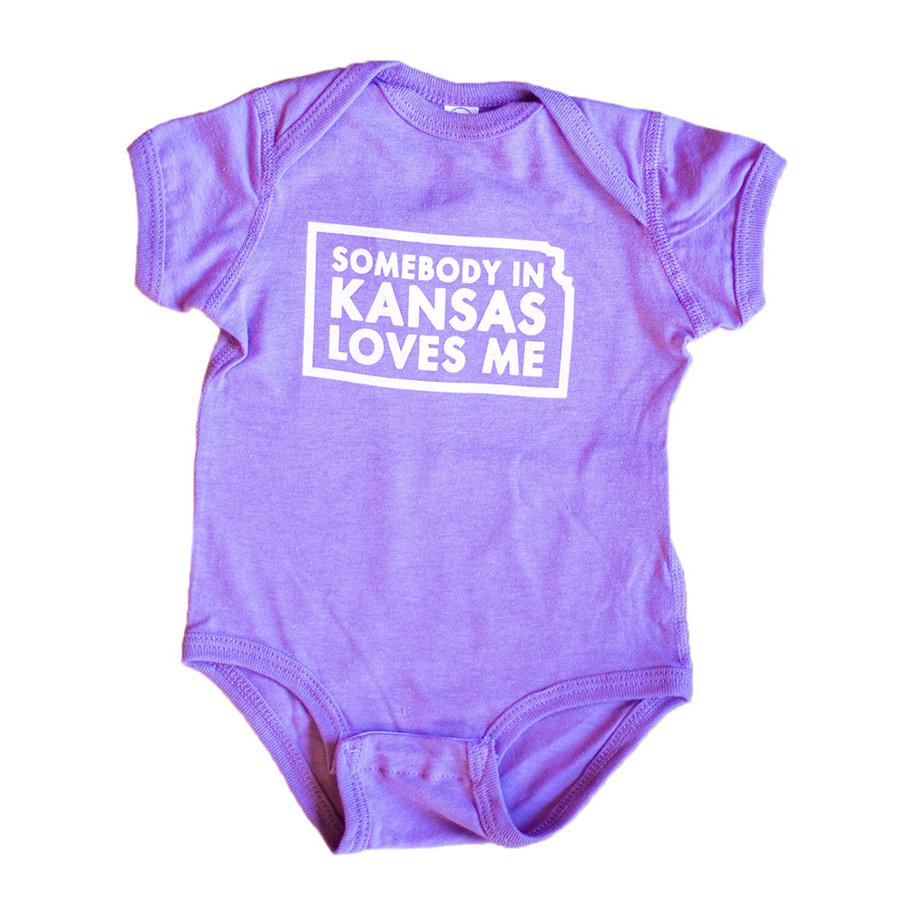 Somebody in Loves Me Lavender Onesie