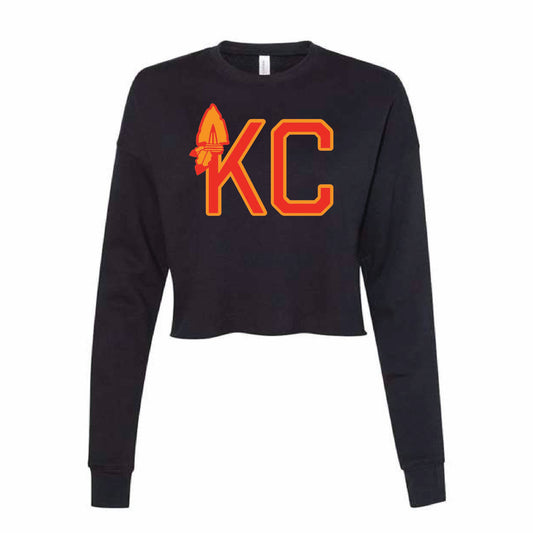 KC Arrowhead Crop Crewneck Sweatshirt Black