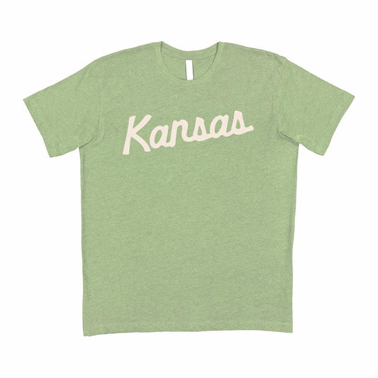 Kansas Script Green Tee