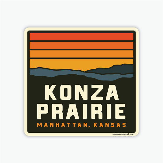 Konza Sunset Square Sticker