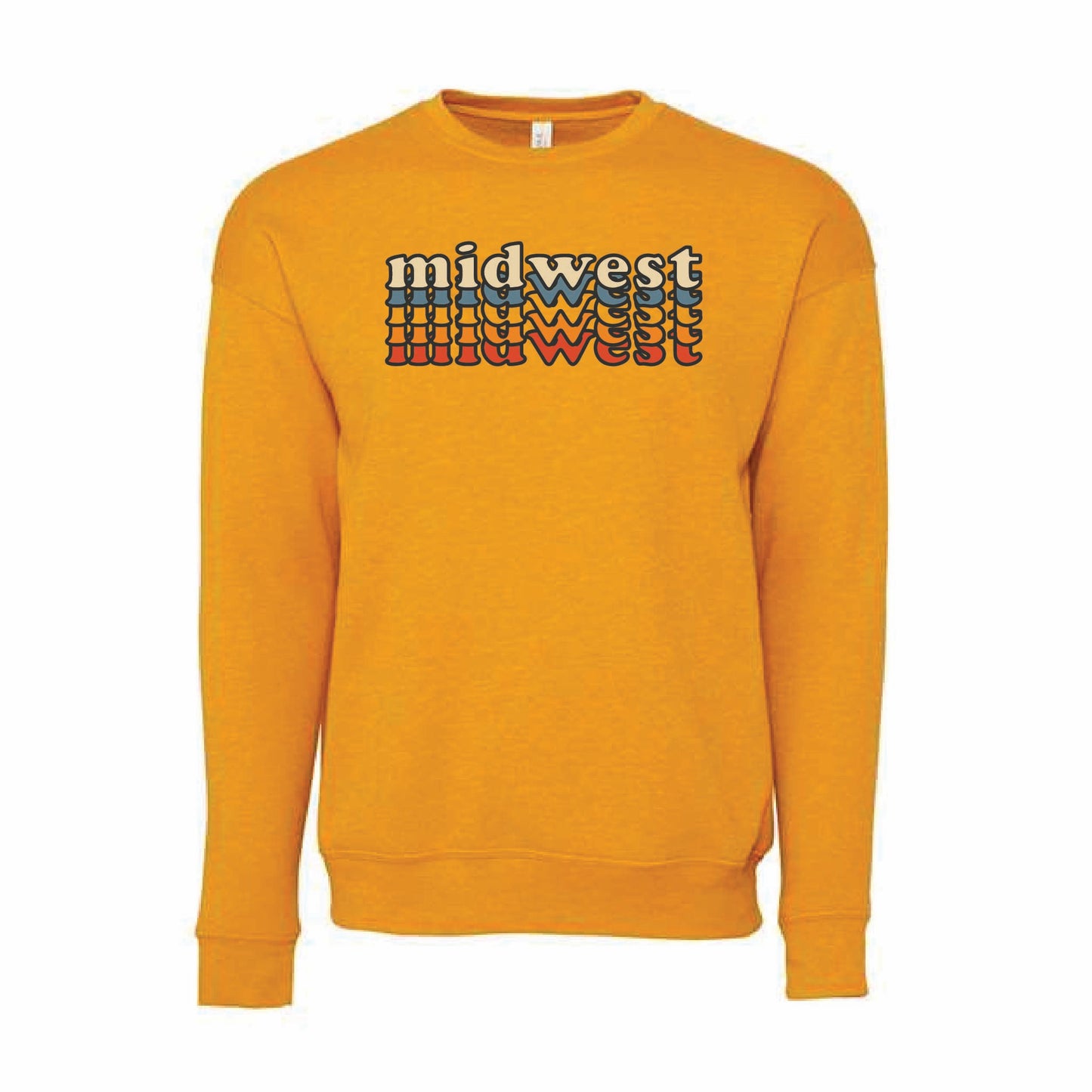 Midwest Mustard Stacked Crewneck Sweatshirt