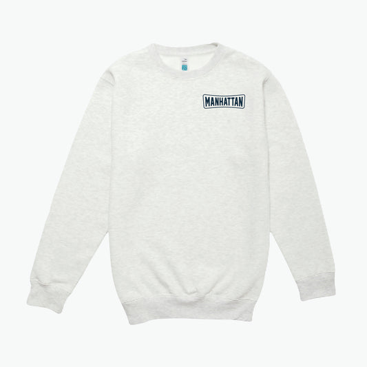 Manhattan Roadside Retro Oatmeal/Navy Crewneck Sweatshirt