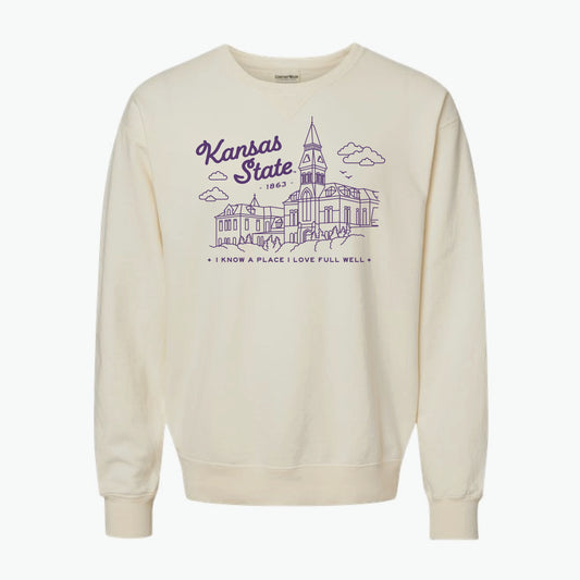 Anderson Hall Ivory/Purple Crew