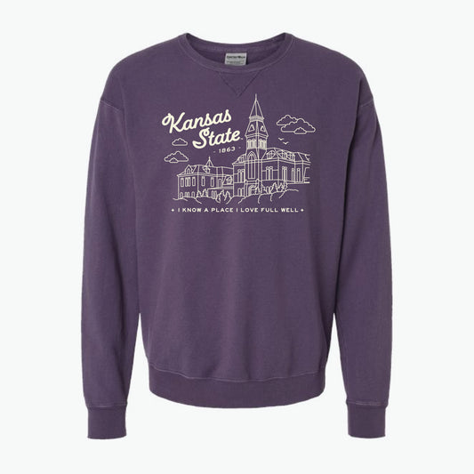 Anderson Hall Purple/Cream Crew