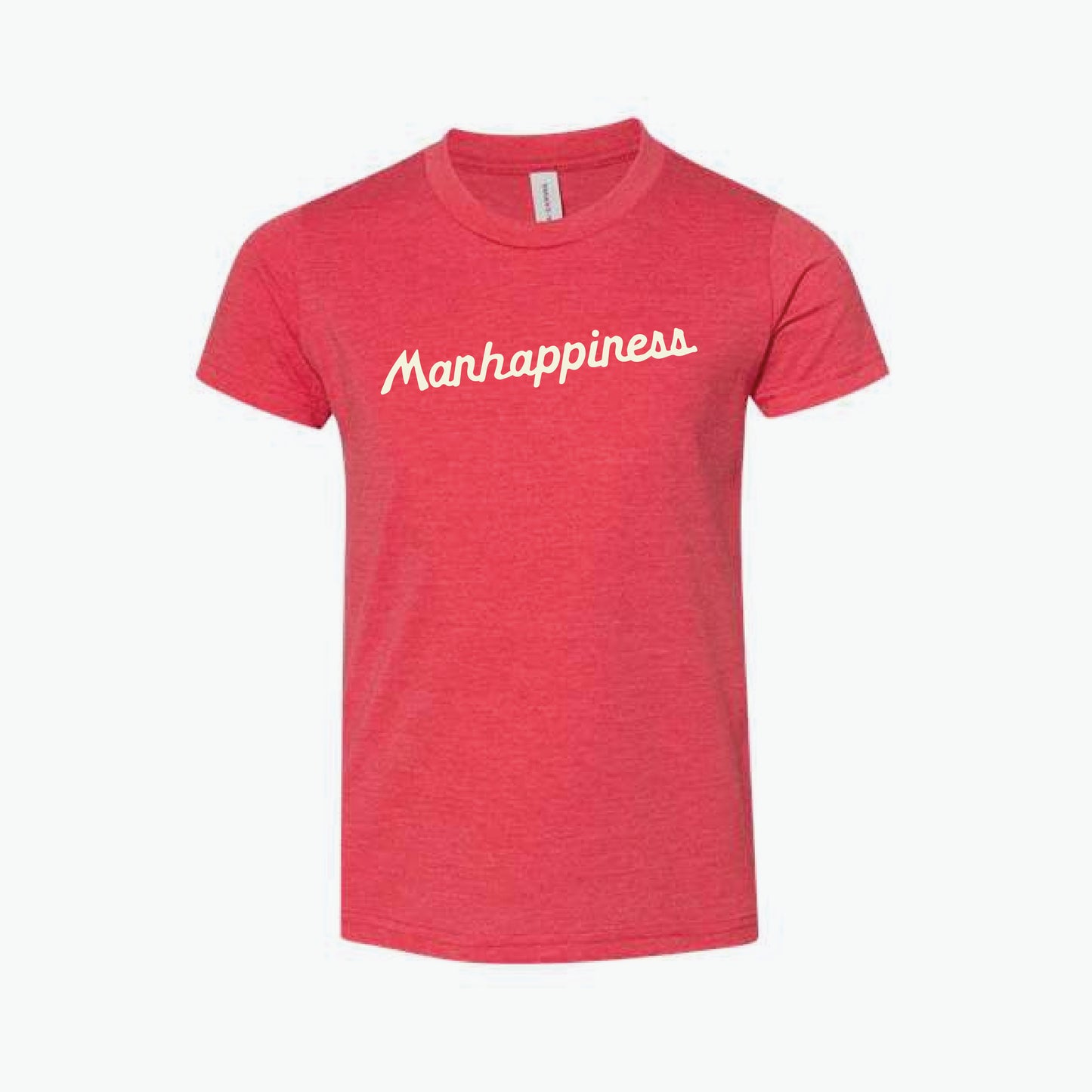Manhappiness City Park Script Red/Cream Youth Tee