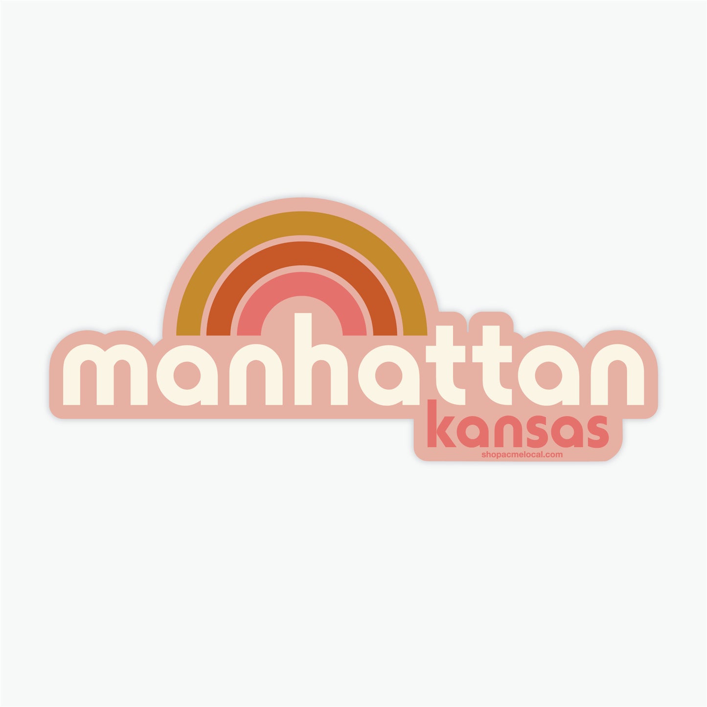 Manhattan Sunrise Retro Rainbow Sticker