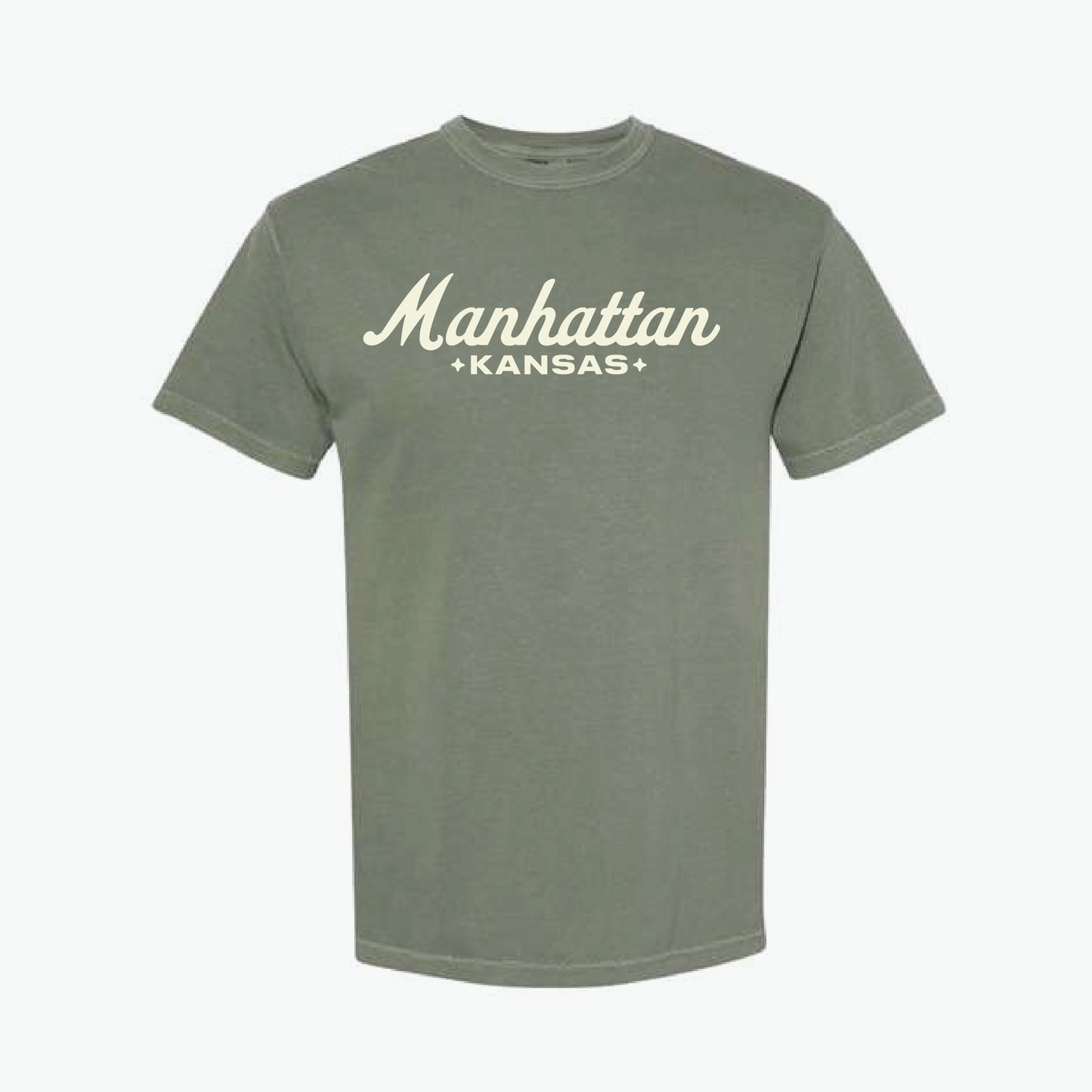 Manhattan Starlight Script Moss Tee