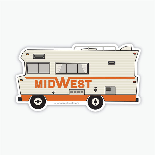 Midwest RV White/Orange Sticker