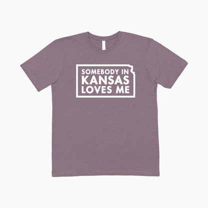 Somebody in Kansas Loves Me Purple Tee