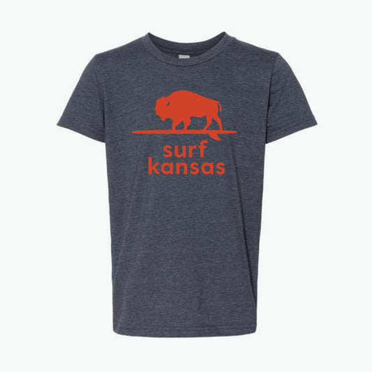 Surf Kansas Navy/Orange Youth Tee