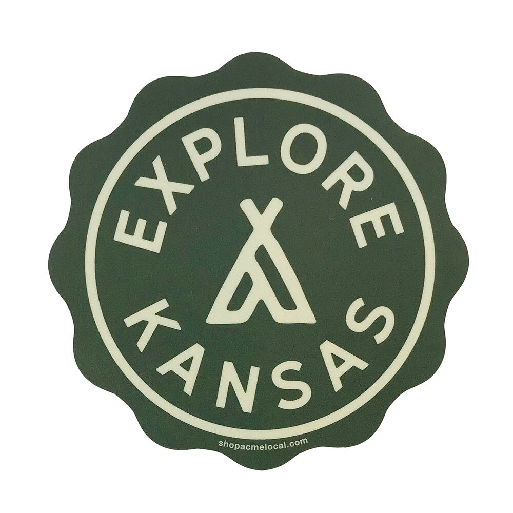 Explore Kansas Green Sticker