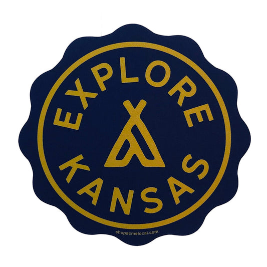 Explore Kansas Navy Sticker