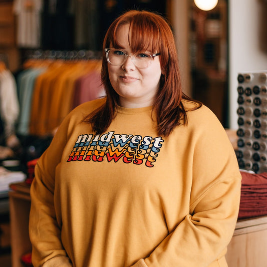 Midwest Mustard Stacked Crewneck
