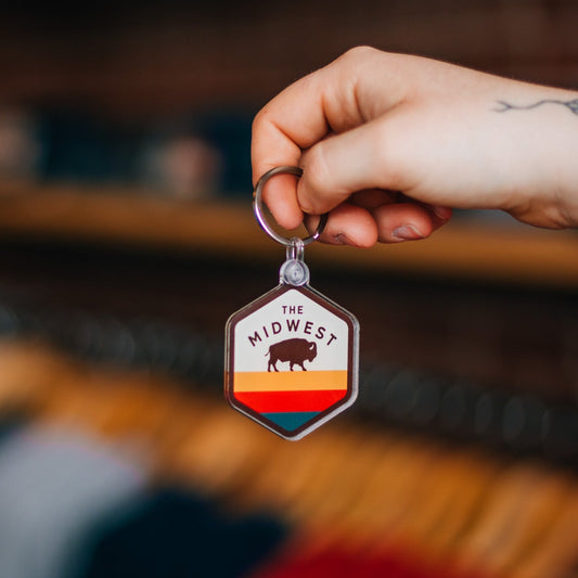Midwest Buffalo Hex Keychain