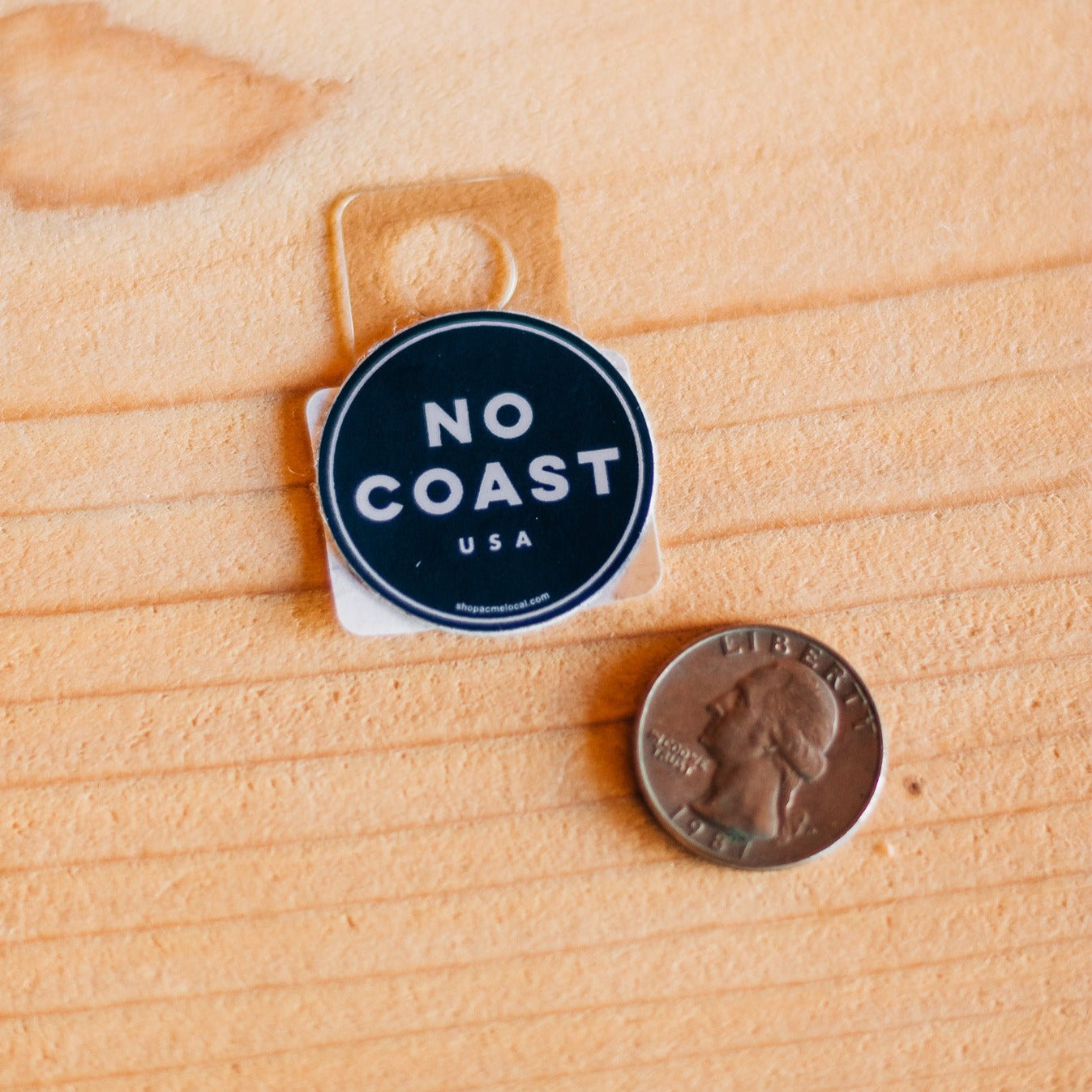 Mini No Coast Navy Sticker